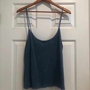 Blue low cut crop top